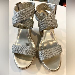 Mossimo strappy platform wedge heels. Size 10 silver color